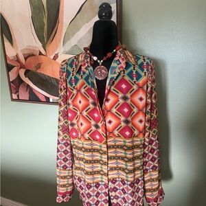 Geometric Patterned Blouse